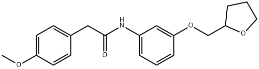 2-(4-methoxyphenyl)-N-[3-(tetrahydro-2-furanylmethoxy)phenyl]acetamide 结构式