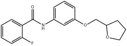 2-fluoro-N-[3-(tetrahydro-2-furanylmethoxy)phenyl]benzamide 结构式