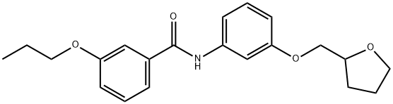 3-propoxy-N-[3-(tetrahydro-2-furanylmethoxy)phenyl]benzamide 结构式