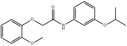 N-(3-isopropoxyphenyl)-2-(2-methoxyphenoxy)acetamide 结构式