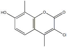 7-HYDROXY-4,8-DIMETHYL-3-CHLOROCOUMARIN 结构式