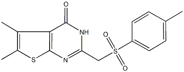 5,6-dimethyl-2-{[(4-methylphenyl)sulfonyl]methyl}thieno[2,3-d]pyrimidin-4(3H)-one 结构式