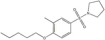 2-methyl-4-(1-pyrrolidinylsulfonyl)phenyl pentyl ether 结构式