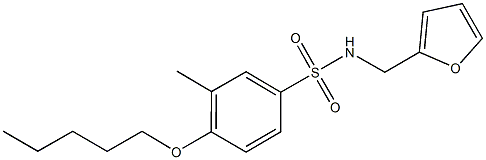 N-(2-furylmethyl)-3-methyl-4-(pentyloxy)benzenesulfonamide 结构式