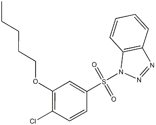 5-(1H-1,2,3-benzotriazol-1-ylsulfonyl)-2-chlorophenyl pentyl ether 结构式