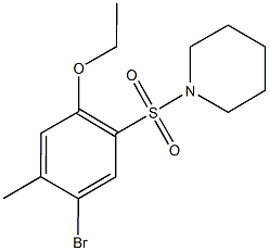 4-bromo-5-methyl-2-(1-piperidinylsulfonyl)phenyl ethyl ether 结构式