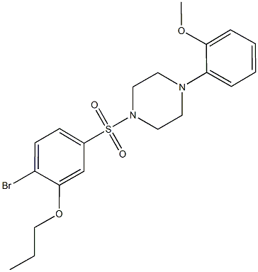 1-[(4-bromo-3-propoxyphenyl)sulfonyl]-4-(2-methoxyphenyl)piperazine 结构式