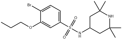 4-bromo-3-propoxy-N-(2,2,6,6-tetramethyl-4-piperidinyl)benzenesulfonamide 结构式