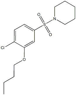 butyl 2-chloro-5-(1-piperidinylsulfonyl)phenyl ether 结构式