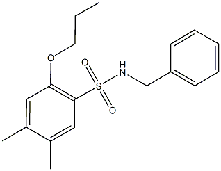 N-benzyl-4,5-dimethyl-2-propoxybenzenesulfonamide 结构式