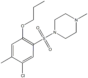 4-chloro-5-methyl-2-[(4-methyl-1-piperazinyl)sulfonyl]phenyl propyl ether 结构式