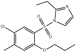 4-chloro-2-[(2-ethyl-1H-imidazol-1-yl)sulfonyl]-5-methylphenyl propyl ether 结构式