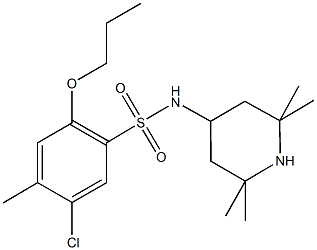 5-chloro-4-methyl-2-propoxy-N-(2,2,6,6-tetramethyl-4-piperidinyl)benzenesulfonamide 结构式