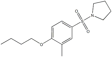 butyl 2-methyl-4-(1-pyrrolidinylsulfonyl)phenyl ether 结构式