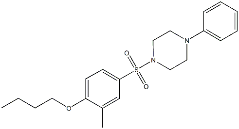butyl 2-methyl-4-[(4-phenyl-1-piperazinyl)sulfonyl]phenyl ether 结构式