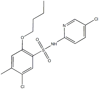 2-butoxy-5-chloro-N-(5-chloro-2-pyridinyl)-4-methylbenzenesulfonamide 结构式