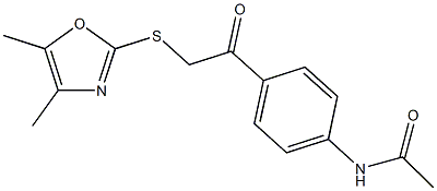 N-(4-{2-[(4,5-dimethyl-1,3-oxazol-2-yl)sulfanyl]acetyl}phenyl)acetamide 结构式