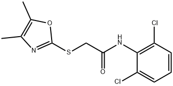 N-(2,6-dichlorophenyl)-2-[(4,5-dimethyl-1,3-oxazol-2-yl)sulfanyl]acetamide 结构式