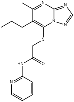 2-[(5-methyl-6-propyl[1,2,4]triazolo[1,5-a]pyrimidin-7-yl)sulfanyl]-N-(2-pyridinyl)acetamide 结构式
