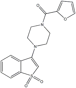 1-(1,1-dioxido-1-benzothien-3-yl)-4-(2-furoyl)piperazine 结构式