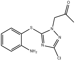 1-{5-[(2-aminophenyl)sulfanyl]-3-chloro-1H-1,2,4-triazol-1-yl}acetone 结构式