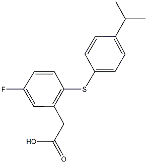 {5-fluoro-2-[(4-isopropylphenyl)sulfanyl]phenyl}acetic acid 结构式