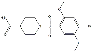 1-[(4-bromo-2,5-dimethoxyphenyl)sulfonyl]-4-piperidinecarboxamide 结构式