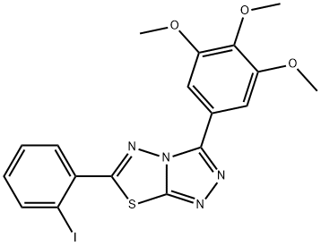 6-(2-iodophenyl)-3-(3,4,5-trimethoxyphenyl)[1,2,4]triazolo[3,4-b][1,3,4]thiadiazole 结构式