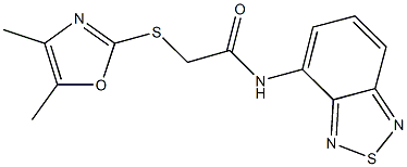 N-(2,1,3-benzothiadiazol-4-yl)-2-[(4,5-dimethyl-1,3-oxazol-2-yl)sulfanyl]acetamide 结构式