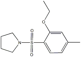 ethyl 5-methyl-2-(1-pyrrolidinylsulfonyl)phenyl ether 结构式