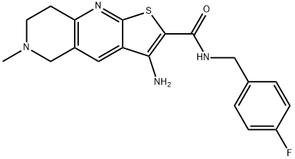 3-amino-N-(4-fluorobenzyl)-6-methyl-5,6,7,8-tetrahydrothieno[2,3-b][1,6]naphthyridine-2-carboxamide 结构式
