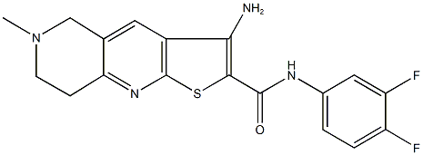 3-amino-N-(3,4-difluorophenyl)-6-methyl-5,6,7,8-tetrahydrothieno[2,3-b][1,6]naphthyridine-2-carboxamide 结构式