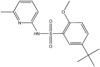 5-tert-butyl-2-methoxy-N-(6-methyl-2-pyridinyl)benzenesulfonamide 结构式
