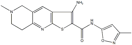 3-amino-6-methyl-N-(3-methyl-5-isoxazolyl)-5,6,7,8-tetrahydrothieno[2,3-b][1,6]naphthyridine-2-carboxamide 结构式