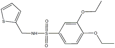 3,4-diethoxy-N-(2-thienylmethyl)benzenesulfonamide 结构式