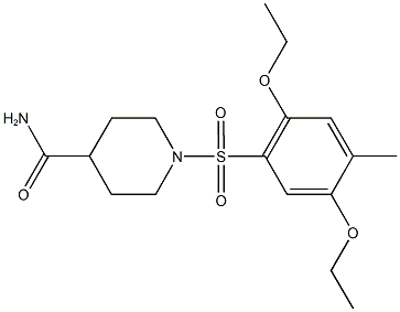 1-[(2,5-diethoxy-4-methylphenyl)sulfonyl]-4-piperidinecarboxamide 结构式