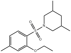 2-[(3,5-dimethyl-1-piperidinyl)sulfonyl]-5-methylphenyl ethyl ether 结构式