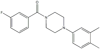 1-(3,4-dimethylphenyl)-4-(3-fluorobenzoyl)piperazine 结构式