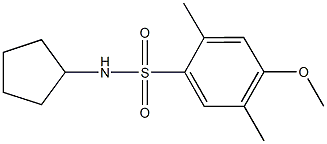 N-cyclopentyl-4-methoxy-2,5-dimethylbenzenesulfonamide 结构式