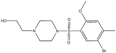 2-{4-[(5-bromo-2-methoxy-4-methylphenyl)sulfonyl]-1-piperazinyl}ethanol 结构式