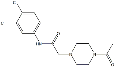 2-(4-acetyl-1-piperazinyl)-N-(3,4-dichlorophenyl)acetamide 结构式