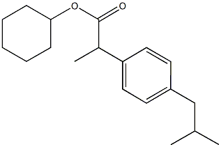 cyclohexyl 2-(4-isobutylphenyl)propanoate 结构式