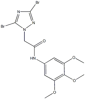 2-(3,5-dibromo-1H-1,2,4-triazol-1-yl)-N-(3,4,5-trimethoxyphenyl)acetamide 结构式