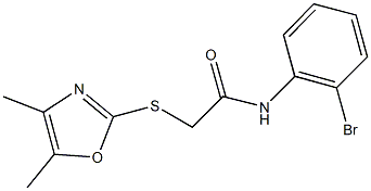 N-(2-bromophenyl)-2-[(4,5-dimethyl-1,3-oxazol-2-yl)sulfanyl]acetamide 结构式