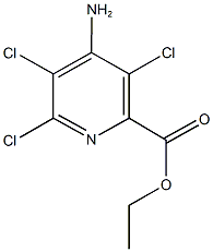 4-氨基-3,5,6-三氯吡啶-2-甲酸乙酯 结构式