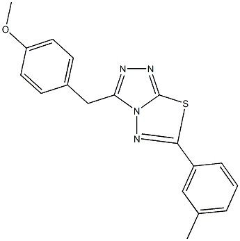 methyl 4-{[6-(3-methylphenyl)[1,2,4]triazolo[3,4-b][1,3,4]thiadiazol-3-yl]methyl}phenyl ether 结构式