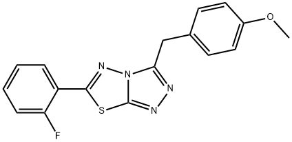 4-{[6-(2-fluorophenyl)[1,2,4]triazolo[3,4-b][1,3,4]thiadiazol-3-yl]methyl}phenyl methyl ether 结构式