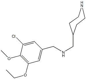 N-(3-chloro-5-ethoxy-4-methoxybenzyl)-N-(4-piperidinylmethyl)amine 结构式