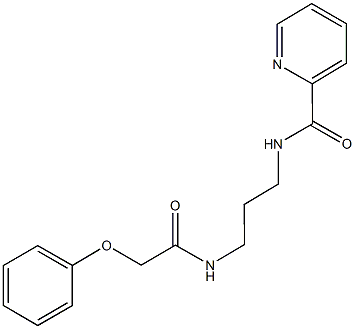 N-{3-[(2-phenoxyacetyl)amino]propyl}-2-pyridinecarboxamide 结构式