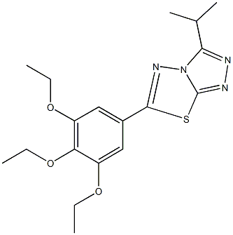 3-isopropyl-6-(3,4,5-triethoxyphenyl)[1,2,4]triazolo[3,4-b][1,3,4]thiadiazole 结构式